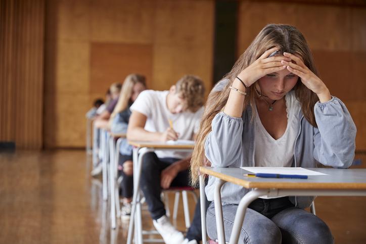 Students sitting a written exam