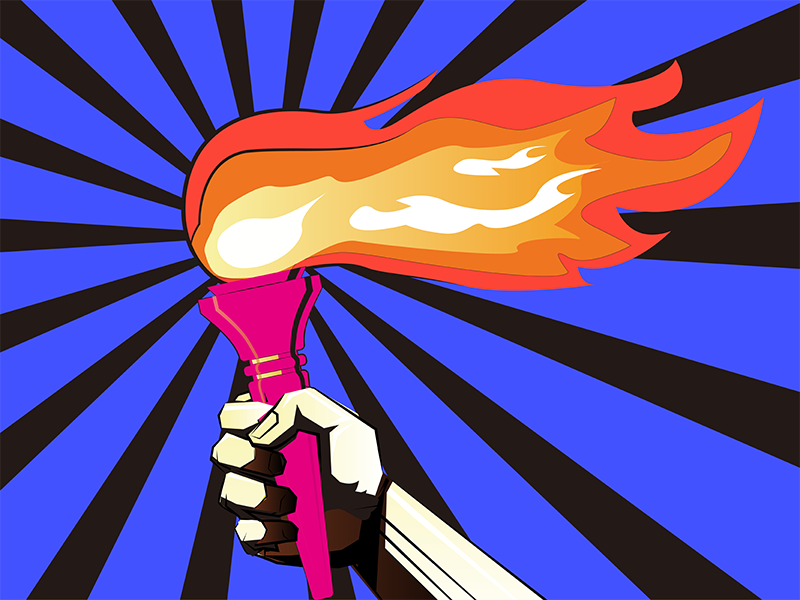 Illustration of torch representing academic freedom for spotlight