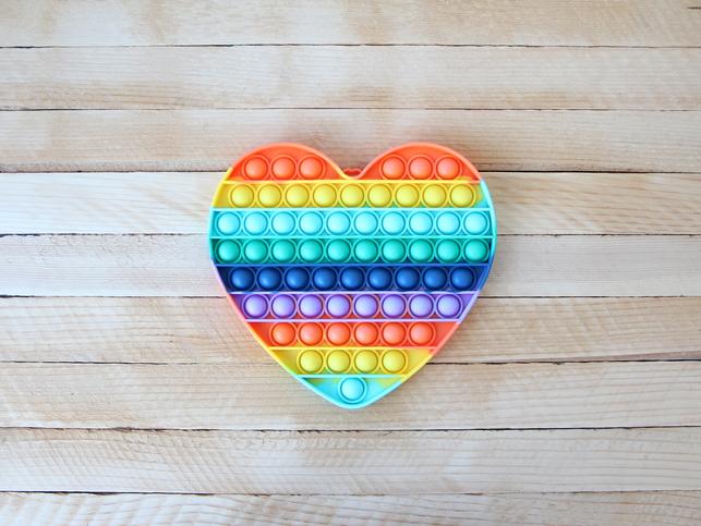 Rainbow popper heart