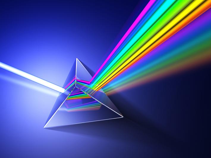 Light refracted through a prism