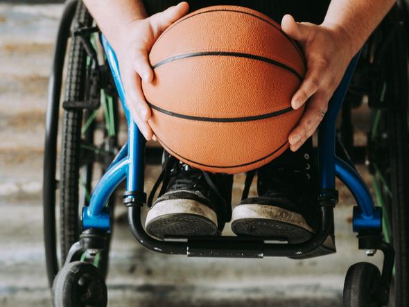 A wheelchair basketball player