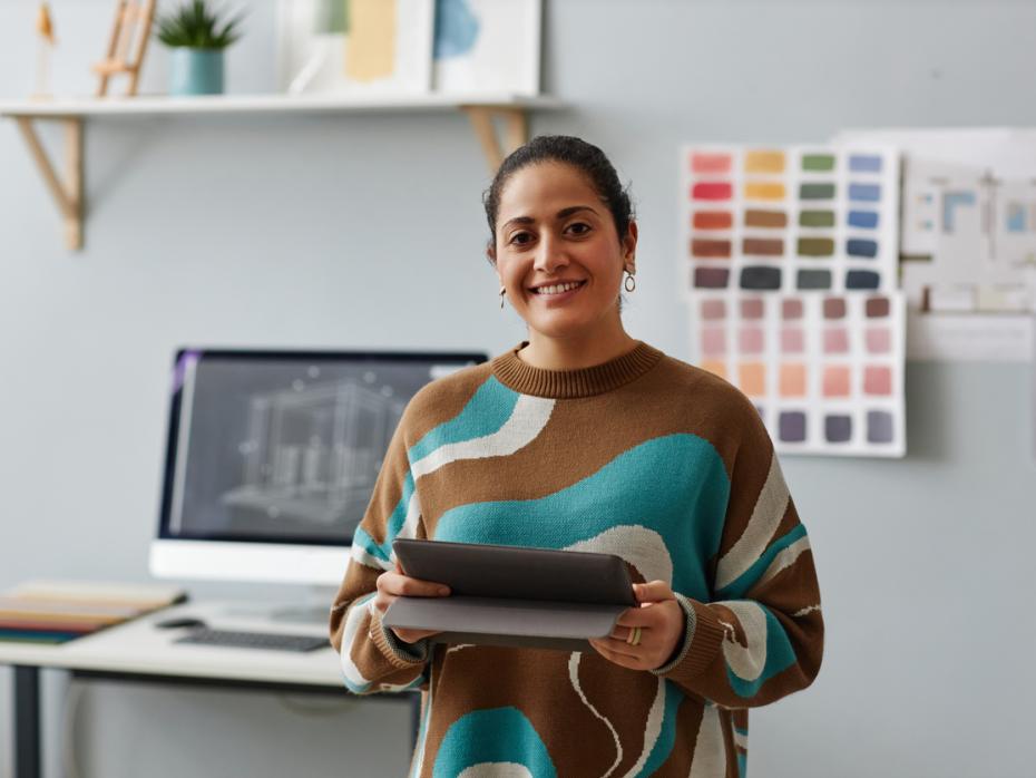 An artist in her studio