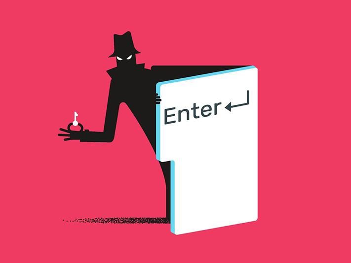 illustration of detective, virtual escape room