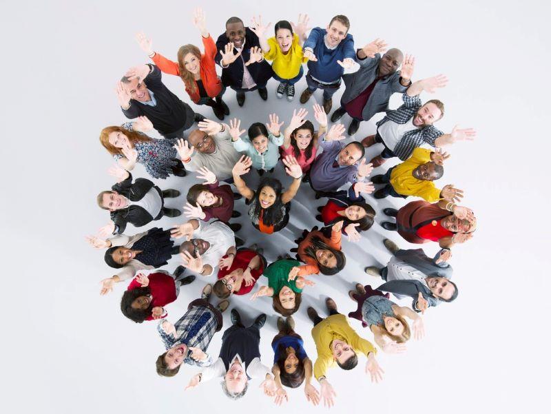 Image showing a diverse group of staff in a circle