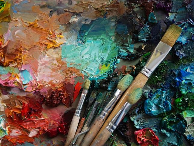 Paint and paintbrushes, the design process