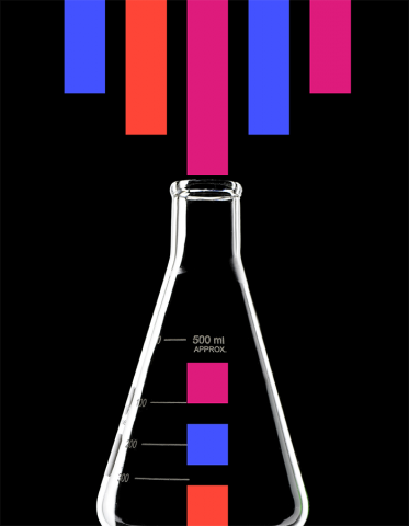 THE Campus bars are distilled into a flask, depicting the concept of simplifying academic research into accessible articles