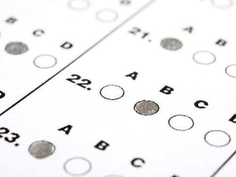 A scantron sheet. Do we dehumanise students when we put them into spreadsheet rows?