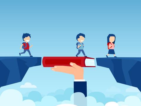 what chapters should a dissertation have Image of students being support to cross a gap in their learning