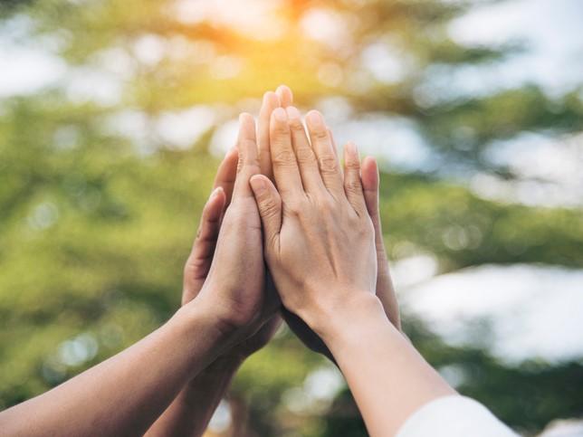 Group high five