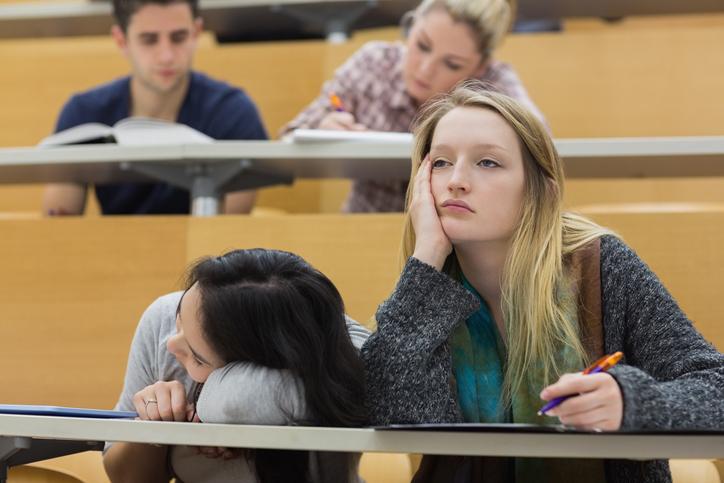 Students asleep in class