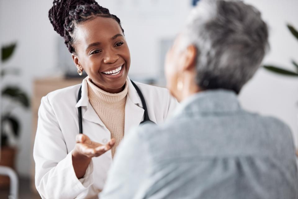 A doctor advising a patient