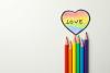 rainbow pencils Pride concept writing